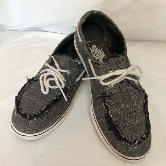 VANS Faded Black Canvas Beach Loafers Size Mens 6, Womens 7.5 - Picture 1 of 10